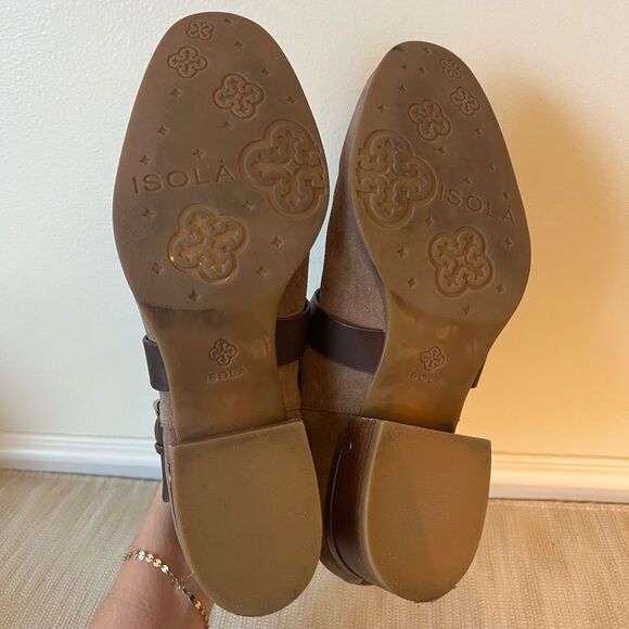 Isola Davan Ankle Boots Havana Brown Alaska Suede Size 10M - Picture 12 of 16